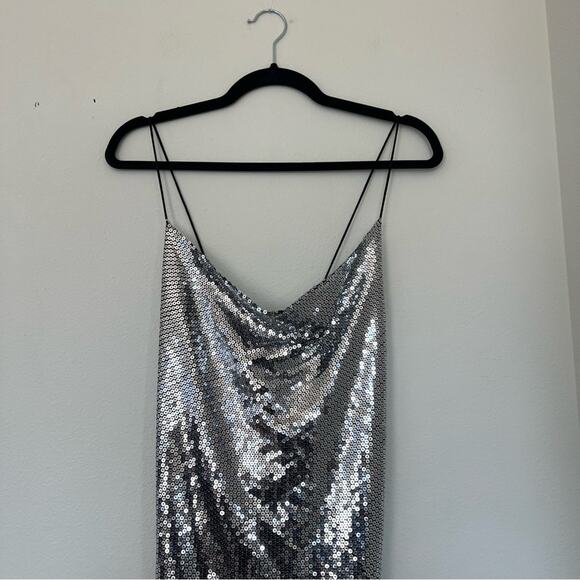 Mango Silver Sequin Mini Dress - Picture 6 of 15